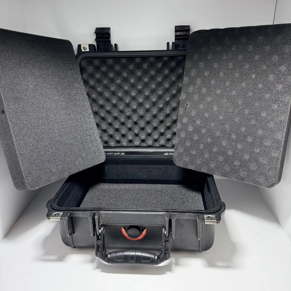 Hard Shell Protective Equipment Case with Foam Inserts Black Tactical Tool Box